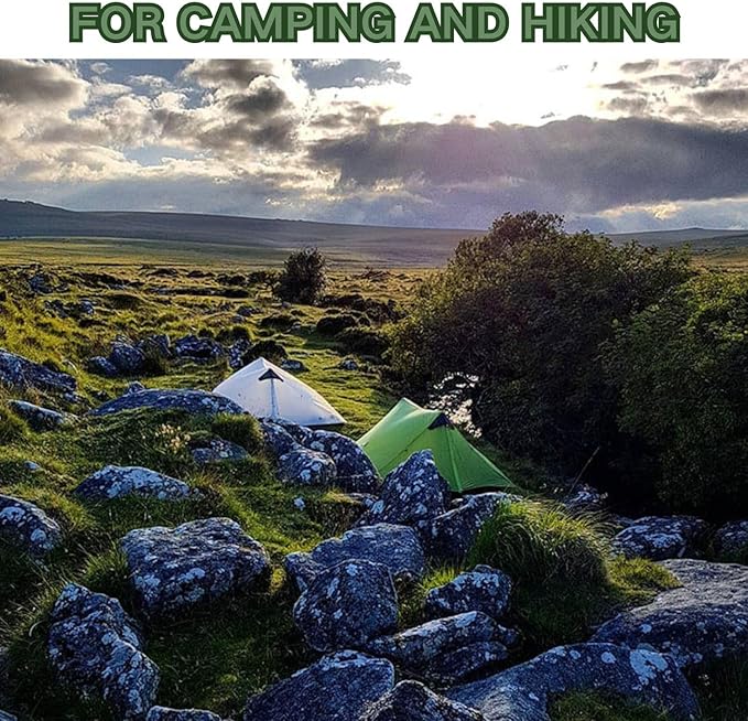 3F UL GEAR Blue Mountain 1/2Person Camping Poleless Tent, 3/4Seasons Waterproof Tent, Easy Set Up Hiking, Backpacking Silicon Coated Tent Shelter