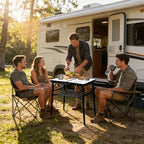 Small Folding Camping Table, 2ft Portable Table with 3 Adjustable Heights, Aluminum Lightweight Foldable Picnic Table with Mesh Layer and Extension Legs for RV, Camp and Indoor (Black Frame)