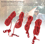 4 Pack Tent Guy Lines with Tensioners, 13ft Reflective Camping Rope, Adjustable Tent Tie Down Ropes for Canopy, Hiking, Backpacking, Outdoor Shelter