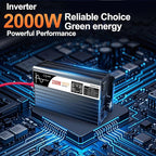 2000W (Peak Power 4000W) DC 12v to 120V AC 60HZ Pure sine Wave Solar Inverter for Home RV &Camping (DC12V (Range 10V-15V)