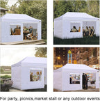 Eurmax USA Full Zippered Walls for 10 x 20 Easy Pop Up Canopy Tent,Enclosure Sidewall Kit with Roller Up Mesh Window and Door 4 Walls ONLY,NOT Including Frame and Top（Navy Blue）