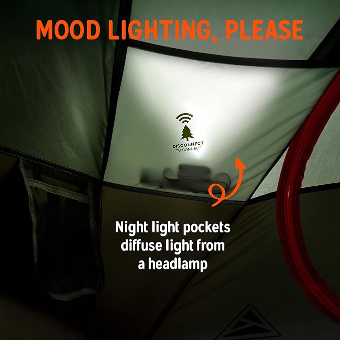 Kelty Wireless Freestanding Camping Tent, 2 4 or 6 Person Size, Huge Interior and Peak Height, Intuitive + Easy to Pitch, Color Coded Setup