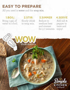 Simple Kitchen Chicken with Wild & White Rice Soup Mix - 17 Servings for Meal Prep, Gluten Free, Dehydrated & Freeze Dried Survival Food, Camping Meals, Backpacking & Hiking, Survival Kit, Pack of 4