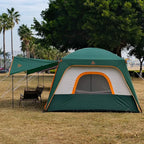 KTT Large Tent 6-8-10 Person,Family Cabin Tents,2 Rooms,2 Doors and 4 Windows with Mesh,Straight Wall,Waterproof,Double Layer,Big Tents for Outdoor,Picnic,Camping,Family Gathering