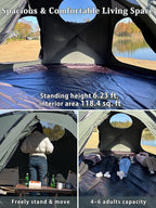 TOMOUNT Dome Hot Tent with Stove Jack 4 Person Backpacking Tent for 4 Season Waterproof Glamping Hiking