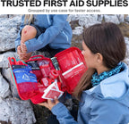 Large First Aid Kit for Car, Travel & Home - Emergency Kit for Hiking, Camping, Backpacking and Outdoors - Includes Zip Stitch Wound Closure Strips (Pack of 2)