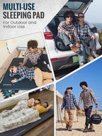 KingCamp Self Inflating Sleeping Pad, Insulated Air & Foam Camping Mattress 2 Person for All Seasons, 3" Thick Full Double Size Sleeping Mat for Camp Tent Outdoor Car, PVC Free，R 3.5/7.9 Dual Side