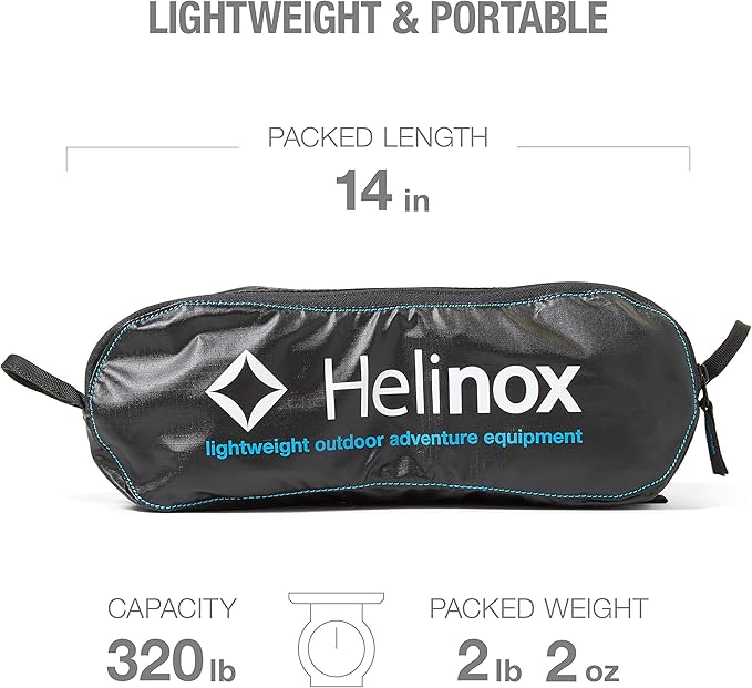 Helinox Chair One Original Lightweight Compact Collapsible Camping Chair Black/Blue, 2.1lbs Outdoor Chairs, Camping Chairs for Adult,Portable Chairs for Outside, Backpacking, Picnic, Adventures