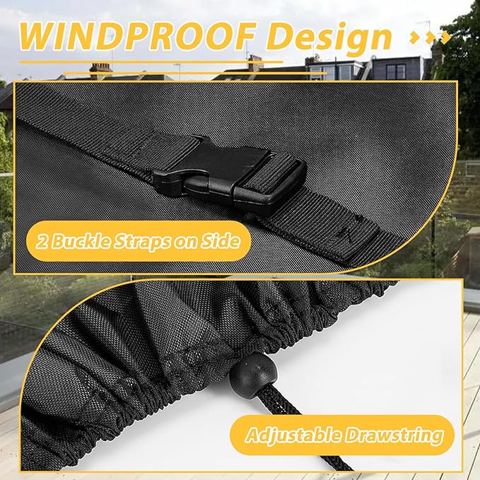 Hammock Cover Waterproof, 600D Heavy Duty Oxford-Thickened Cover for 10 - 12FT Hammock Stand With Handles,Vents,Click-Close Straps & Reflective Strip All Weather Protection