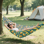 Green Art Avocado Camping Hammocks with Tree Straps Hanging Hammock for Outside Patio Backyard Poolside