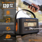 120-Watt Peak With 99.2Whr Portable Power Station, Airline Approved, USB-C 100W, Solar Generator Power Supply for Home Camping RV, Emergency (H100)