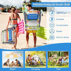 Tangkula Set of 2 Backpack Beach Chair, 5-Position Lay Flat Beach Chairs with Cooler Bag, 2 Cup Holders, Towel Bar, Lightweight Folding Beach Chair with Backpack Straps, Yellow