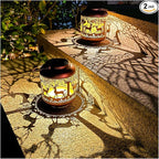 2 Pack Deer Solar Lanterns Outdoor Waterproof Hanging Solar Lights Deer Gifts for Women Men Metal Decorative LED Lanterns for Yard, Patio, Lawn, Tabletop, Pathway, Landscape, Garden Decor