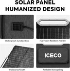 ICECO VL75ProD Dual Zone Fridge Freezer, 12 Volt Refrigerator, 79Qt Car Fridge Powered by SECOP, Portable Freezer with Reversible Lid, 0-50°F, AC/DC, For Car, Outdoor, Camping |+Battery+Solar Panel