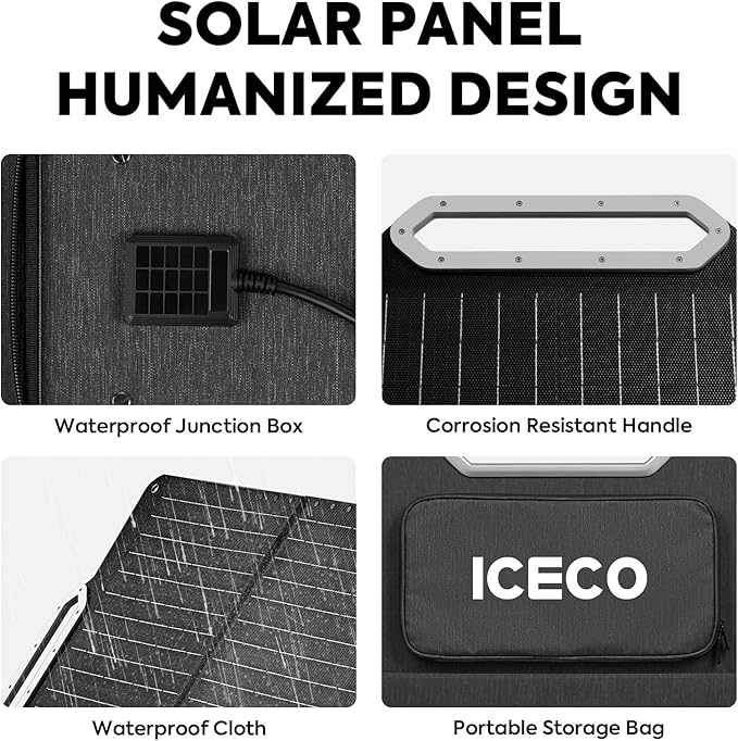ICECO VL75ProD Dual Zone Fridge Freezer, 12 Volt Refrigerator, 79Qt Car Fridge Powered by SECOP, Portable Freezer with Reversible Lid, 0-50°F, AC/DC, For Car, Outdoor, Camping |+Battery+Solar Panel