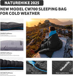 Naturehike 0 Degree Ultralight Down Sleeping Bag for Adults, 650 Fill Power, Backpacking Cold Weather Sleeping Bag with RDS Down, -2℉ / 18℉ Sleeping Bags for Camping, Hiking