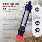 Membrane Solutions Gravity Water Filter Max 12L with Detachable Shower, NSF/ANSI 42&372&401 Certified, 0.1μm Water Purifier Camping with Adjustable Tree Strap Storage, Survival Gear for Emergency Kits