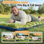 4" Thick Double-Sided Camping Sleeping Pad | Warm Velvet Top, Waterproof Nylon Bottom | Inflatable Mattress for Backpacking & Cold Weather