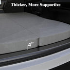 Ferlizer 4" Memory Foam Camping Mattress for Tesla Model Y, 76" x 43", Foldable Car Sleeping Pad with Plush Washable Cover, CertiPUR-US Certified, Grey