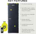 Nemo Equipment Tensor Extreme Conditions Sleeping Pad - Regular Wide (72"x25") - Black/Birch Bud/Citron