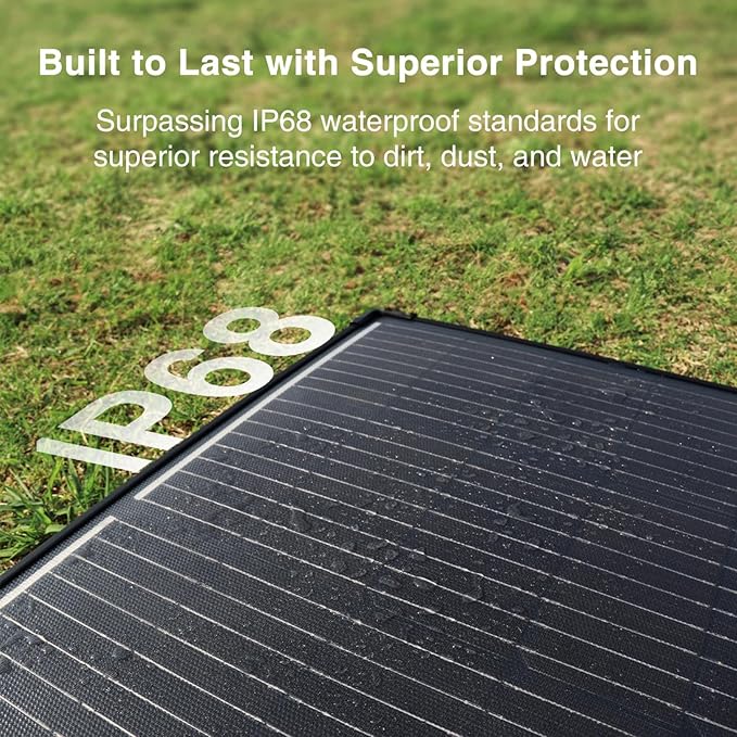 ACOPOWER 200W Mono Lightweight Portable Solar Panel Kit, 200 Watt Solar Suitcase, Waterproof 20A 12V LCD Charge Controller for Camping , RV, Black