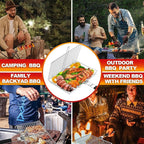 Grill Baskets for Outdoor Grill|Stainless Steel Large Grilling Basket with Removable Wooden Handle|Fish Grilling Basket Grilling for Meat,Steak,Vegetables & Seafood| Grilling Gifts for Dad/Men,Perfect Grilling Accessories