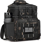 Tactical Lunch Box for Men, Large Expandable Insulated Cooler Bag Lunch Bag for Men, Double Deck Soft Mens Lunchbox for Work, Picnics, Outdoor Shifts, Camping & Travel, 16L, Dark CM