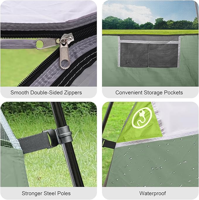 Tents for Camping 6 Person Tent Waterproof Windproof Double Layer Family Camping Tent, Easy Setup Dome Tent with Large Mesh Windows & Wider Door for Outdoor Camping & Hiking