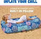 AlphaBeing Inflatable Lounger Beach Chair Accessories, Air Sofa Hammock Inflatable Couch for Camping Backyard Lakeside with Compression Sacks, Ideal Outdoor Gifts for Adults