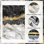 Boyiee Set of 6 Marble Kitchen Towels Gold Black Marble Tea Dish Towels 24 x 16 Inches Modern Absorbent Hand Washcloths Housewarming Gifts for Farmhouse Kitchen Bathroom Decorations