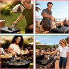 Electric Grill Brush, 2-Speed BBQ Grill Brush with LED Light/Screen Powerful Cleaning 800RPM/4000mAh/2 Brush Heads No Bristle Shedding Rechargeable Lightweight Grill Cleaner for Outdoor/Camping