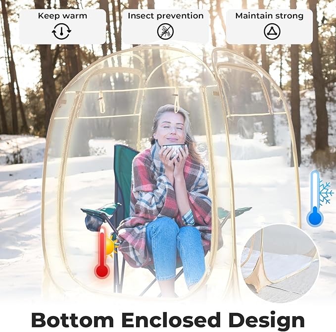 All Weather Proof Pod Sports Tent,Outdoor Weather Tent Sports Pod Pop Up Shelter with Sealed Floor,2-4 Person Clear Tent for Sport Event,Camping,Fishing 8 Sizes & Multicolor