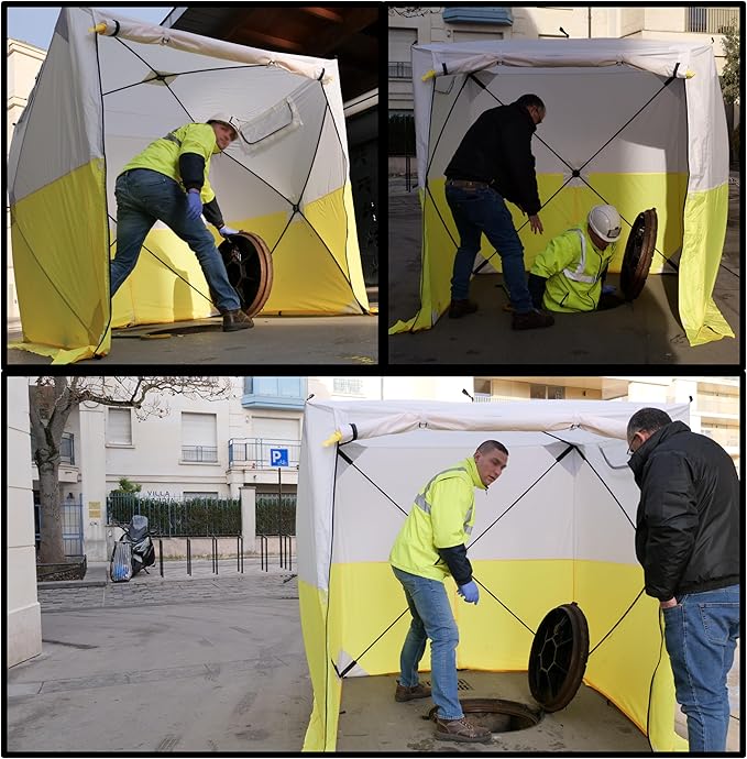 JAX3® Professional Work Tent | Pop Up | 6,2x6,2x7 Ft | Instant Quick and Easy Tool-Free Setup | Waterproof UV50+ | Splicing, Commercial Tent, Fiber Optic for Heavy-Duty Use