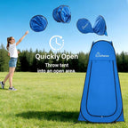 Wolfwise Pop Up Shower Tent, Portable Instant Changing Tent with Ventilation Window & Carry Bag, Privacy Bathroom Toilet for Beach, Camping & Outdoor, Width 40 ", Height 75 ", Blue