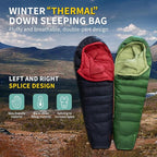 Down Backpacking Sleeping Bag 620FP, Lightweight Sleeping Bag for Adult Backpacking, Hiking, Camping. with Compression Bag.