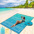 Beach Blanket Waterproof Sandproof Beach Mat 79" X 83"/10'x9'for 2-8 Adults Quick Drying Outdoor Picnic Mat Beach Accessories for Travel, Camping, Hiking