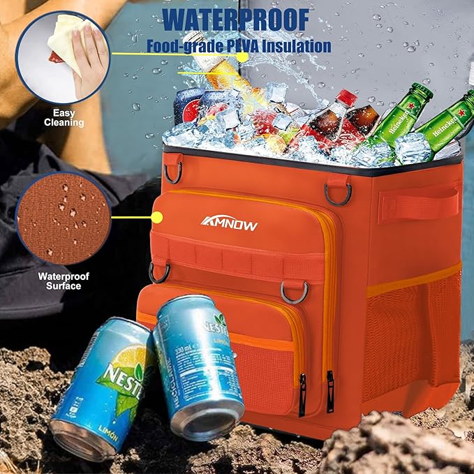 Backpack Cooler Insulated Leak Proof for Men Wowen 36 Cans Soft Cooler Backpack Insulated Waterproof Large Capacity Coolers Bag Portable for Lunch Camping Travel Picnic Hiking