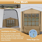 KAMPKEEPER 2 Person Canopy Side Tent, Camping Tent for 10x10 Canopies, Easy Up Cube Tents Gazebo Room with Mesh Window for Camping, Storage, Events(Canopy Not Included)