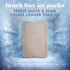 Cool Coolers by Fit & Fresh XL Slim Ice Packs, Quick Freeze Reusable Ice Packs for Lunch Boxes & Coolers, Long-Lasting, Space Saving Cooler Ice Packs, Taupe, 4Pk