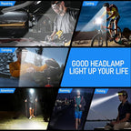 Headlamp Rechargeable LED Super Bright 230° Wide Beam Head Lamps Rechargeable LED Head Lamp Waterproof Lightweight Headlamp for Camping, Running, Fishing, Hunting (7 Modes)