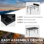 Outvita Beach Picnic Table, Lightweight Roll Up Low Camping Table, Portable Folding Table with Carrying Bag for Outdoor, BBQ, Sand, Picnic, Party, Patio 37.5 Inches