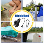 60 Pcs Heavy Duty Tarp Clips, Premium PA Tarp Clamps Kit with Lock Grip, Bungee Cords and Carabiners for Secure Fastening Awning, Swimming Pool Cover, Canopy, Shade Cloth, Camping Tents Accessories