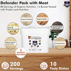 Numanna Survival Kit 850 Servings Includes 1 Family Pack with Meat, 1 Diced Chicken, 1 Ground Beef, 2 Defender Nutritive Packs with Meat & 6 Hormone-Free Milk Powder Pouches for Camping, Daily Use