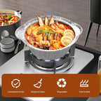 28 Pcs Disposable Aluminum Pot with Lid Round Foil Pans for Cooking, Baking, and Heating Food Container for Vacation, Camping, and Party Supplies (33.8 oz)
