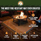 Fireside Outdoor Portable Fire Pit Mat for Under Grills - Under Grill Mats for Outdoor Grill Deck Protector, Solo Fire Pit Accessories, Fireproof Mats, BBQ Pits, Firepit - Ember Mat, 67"x60"