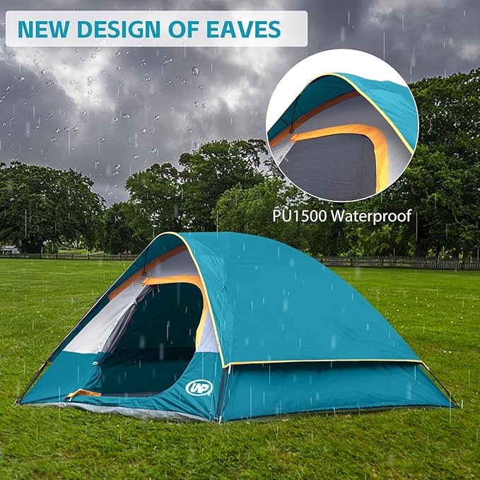 Camping Tent 2-4 Person, Waterproof Windproof Tent with Rainfly Easy Set up-Portable Dome Tents for Camping…