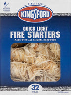 Kingsford Quick Light Fire Starter Rolls, All Natural Hardwood with Paraffin, Water Resistant and Easy Lighting for Charcoal, Pellet Grills, Smokers, Campfires, Outdoor Fireplaces, 32 Count - 24 Pack