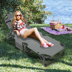 LILYPELLE Lounge Chair with Mattress, Heavy Duty Outside Lounge Chair Outdoor Portable Folding Lounge Chairs Sleeping Cots Bed for Camping, Pool, Beach, Patio