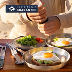Sea to Summit Detour Stainless Steel Camp Cutlery Set, 2 Person (2 Knives, Forks, Spoons, w/Silicone Keeper)