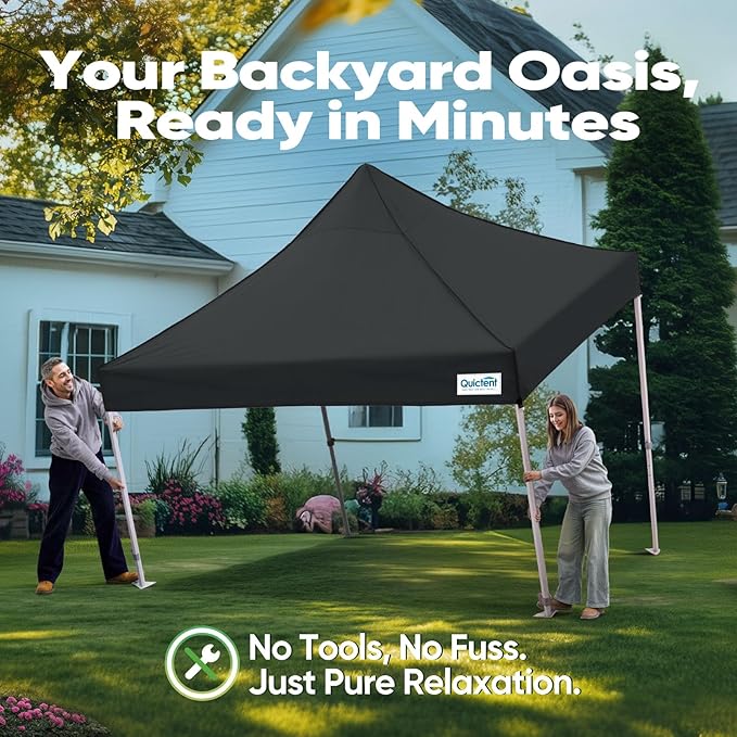 Quictent 10x10 Heavy Duty Pop Up Canopy Tent with Sidewalls, Hexagonal Legs- Commercial Instant Shelter with 3-Year Frame Warranty, 800D Waterproof Oxford Fabric for Weddings, Events, Outdoor Markets